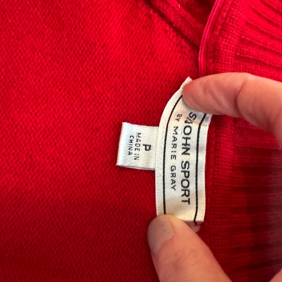 Women's St. John Sport Red Cashmere Full Zip Sweater - Size S - Picture 7 of 8